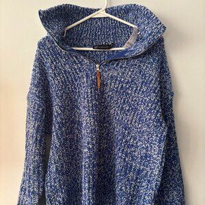 Long Sleeve Quarter Zip Sweater, New York & Company, Sullivan Blue, M